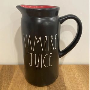 Rae Dunn “Vampire Juice” Pitcher Black & Red Halloween Goth Spooky LL🧛‍♀️